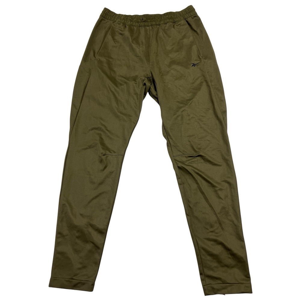 Reebok Speedwick Athletic Training Pants Olive Green Ankle Zip Men's Size Small